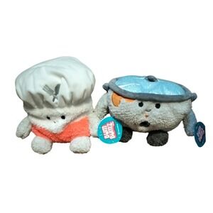 Bum Bumz Plush Toy Set Chef Cabel & Pot Sergio Kitchen Bumz Collection 7.5in NEW